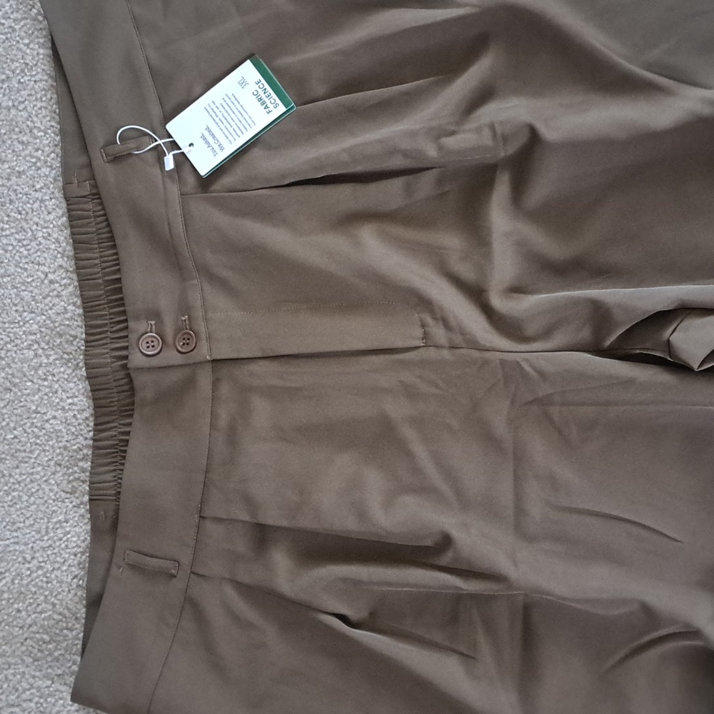 XLARGE.   HALARA SHIRRED BUTTON ZIPPER STRAIGHT LEG PANTS - Picture 5 of 9